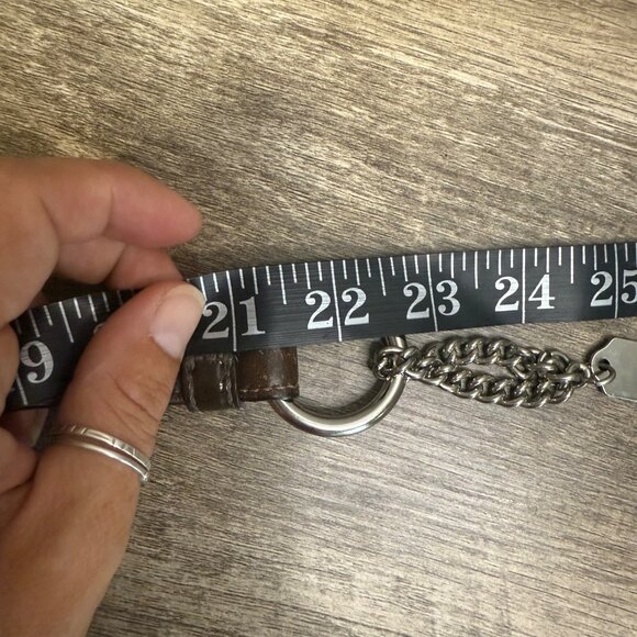 Coach Brown Leather Replacement Strap with Silver Fob Keychain - Picture 5 of 5